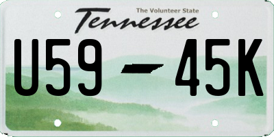 TN license plate U5945K