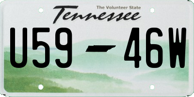 TN license plate U5946W