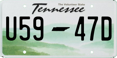 TN license plate U5947D