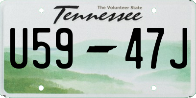 TN license plate U5947J