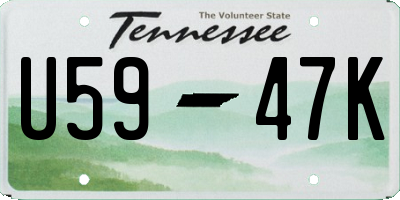 TN license plate U5947K