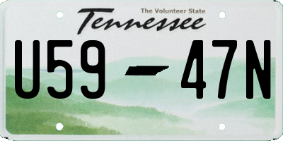 TN license plate U5947N