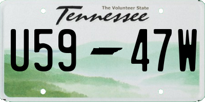 TN license plate U5947W