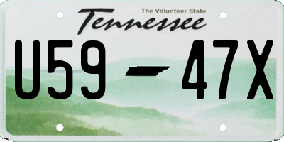 TN license plate U5947X