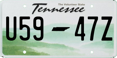 TN license plate U5947Z
