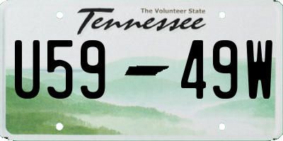 TN license plate U5949W