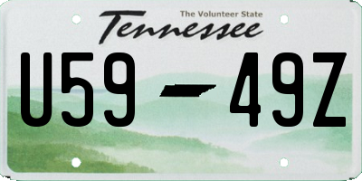 TN license plate U5949Z