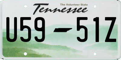 TN license plate U5951Z