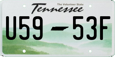 TN license plate U5953F