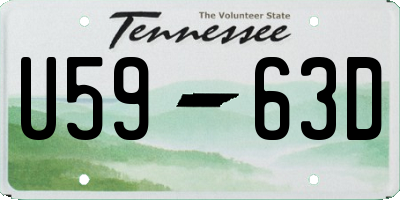 TN license plate U5963D