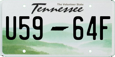 TN license plate U5964F