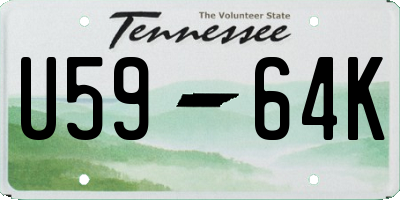 TN license plate U5964K