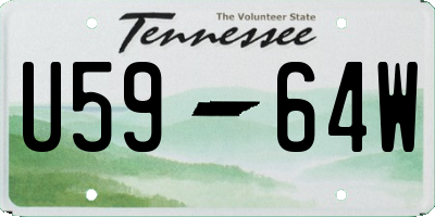 TN license plate U5964W