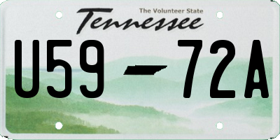 TN license plate U5972A