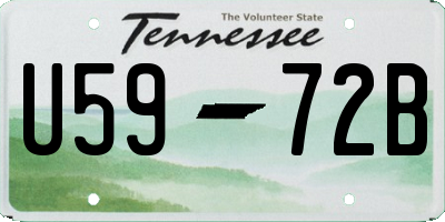 TN license plate U5972B