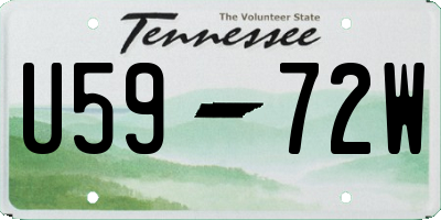 TN license plate U5972W