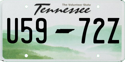 TN license plate U5972Z