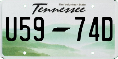TN license plate U5974D