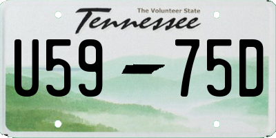 TN license plate U5975D