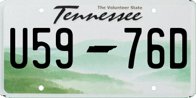 TN license plate U5976D