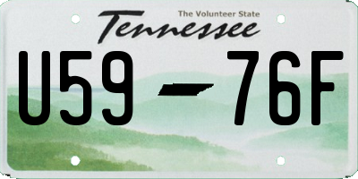 TN license plate U5976F