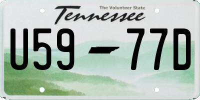 TN license plate U5977D