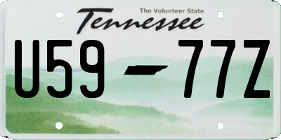 TN license plate U5977Z