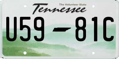 TN license plate U5981C