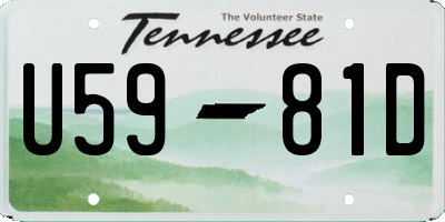 TN license plate U5981D