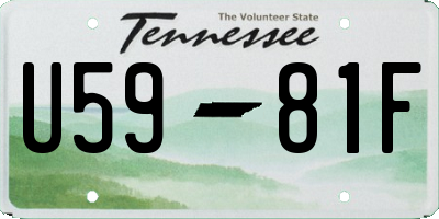 TN license plate U5981F