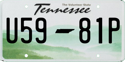 TN license plate U5981P