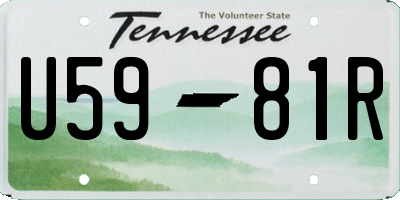 TN license plate U5981R