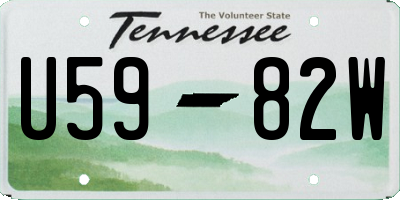 TN license plate U5982W