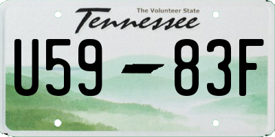 TN license plate U5983F