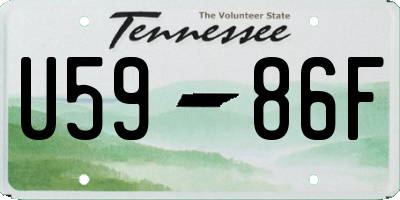 TN license plate U5986F