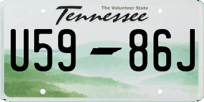 TN license plate U5986J