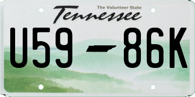 TN license plate U5986K