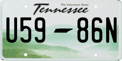 TN license plate U5986N