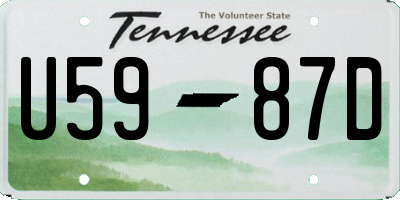 TN license plate U5987D