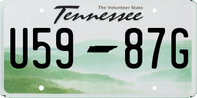 TN license plate U5987G