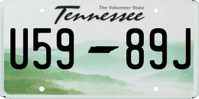TN license plate U5989J