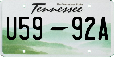 TN license plate U5992A