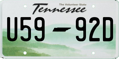 TN license plate U5992D