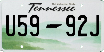 TN license plate U5992J