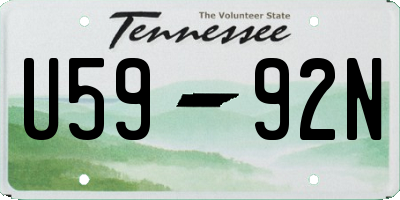 TN license plate U5992N