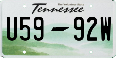 TN license plate U5992W