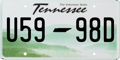 TN license plate U5998D