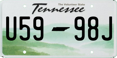 TN license plate U5998J