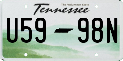 TN license plate U5998N