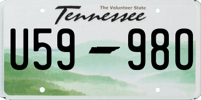 TN license plate U5998O